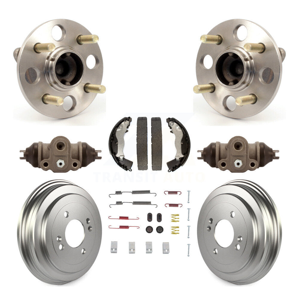 Wheel Cylinders Coated Drum Shoes Hardware Hub Bearing Rear Kit (8Pc) For Accent