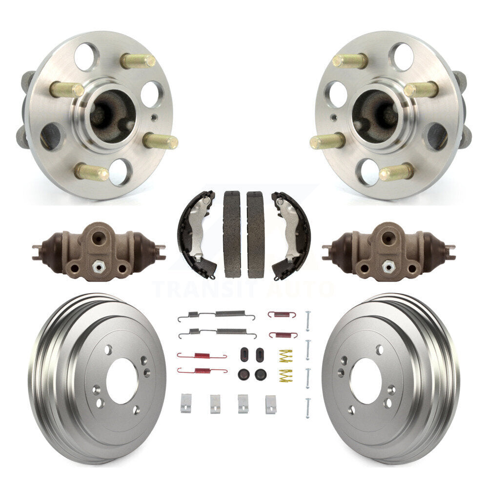 Wheel Cylinders Coated Drum Shoes Hardware Hub Bearing Rear Kit (8Pc) For Accent