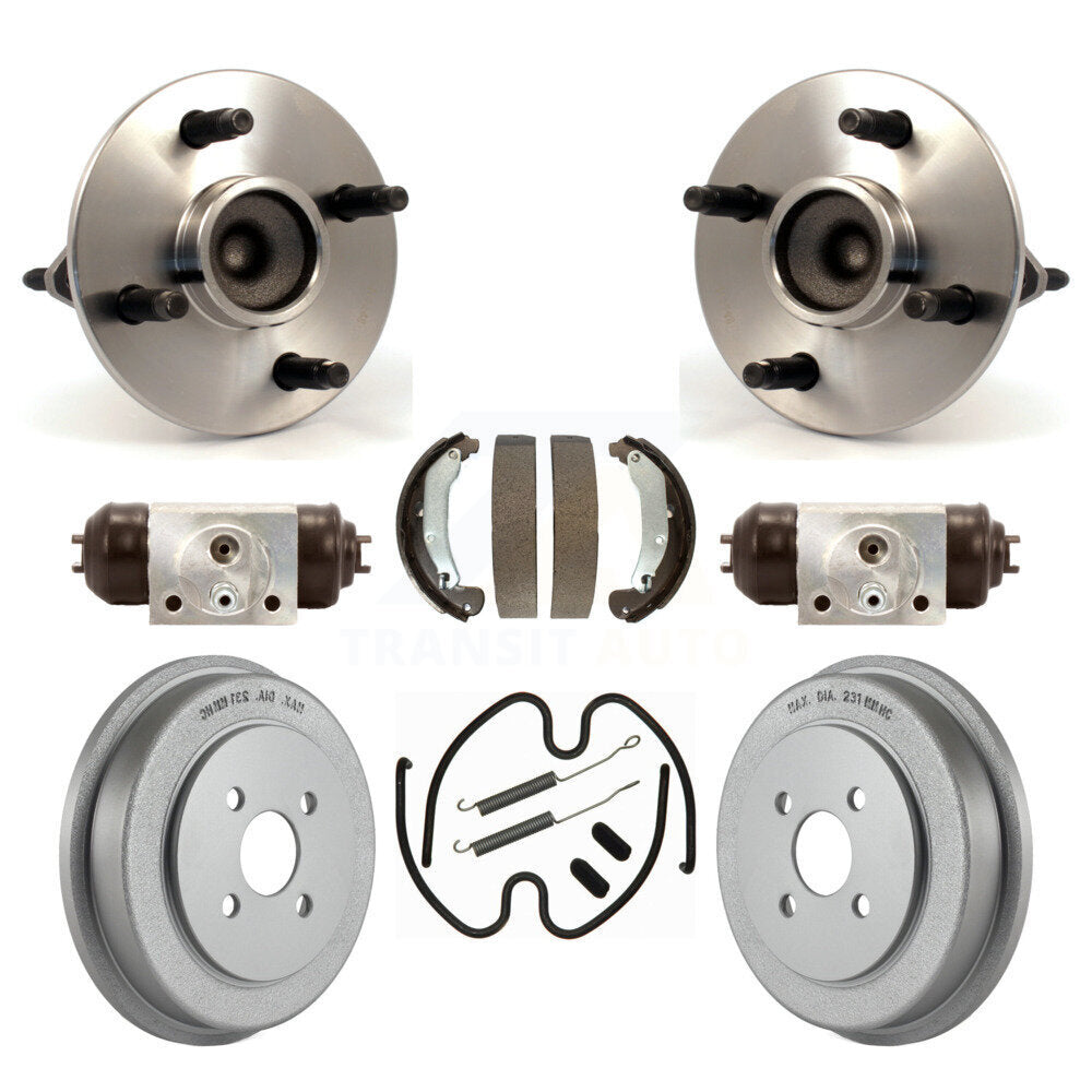 Wheel Cylinders Coated Drum Shoes Hardware Hub Bearing Rear Kit (8Pc) For Cobalt
