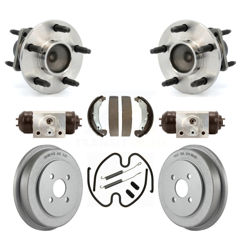 Wheel Cylinders Coated Drum Shoes Hardware Hub Bearing Rear Kit (8Pc) For Saturn