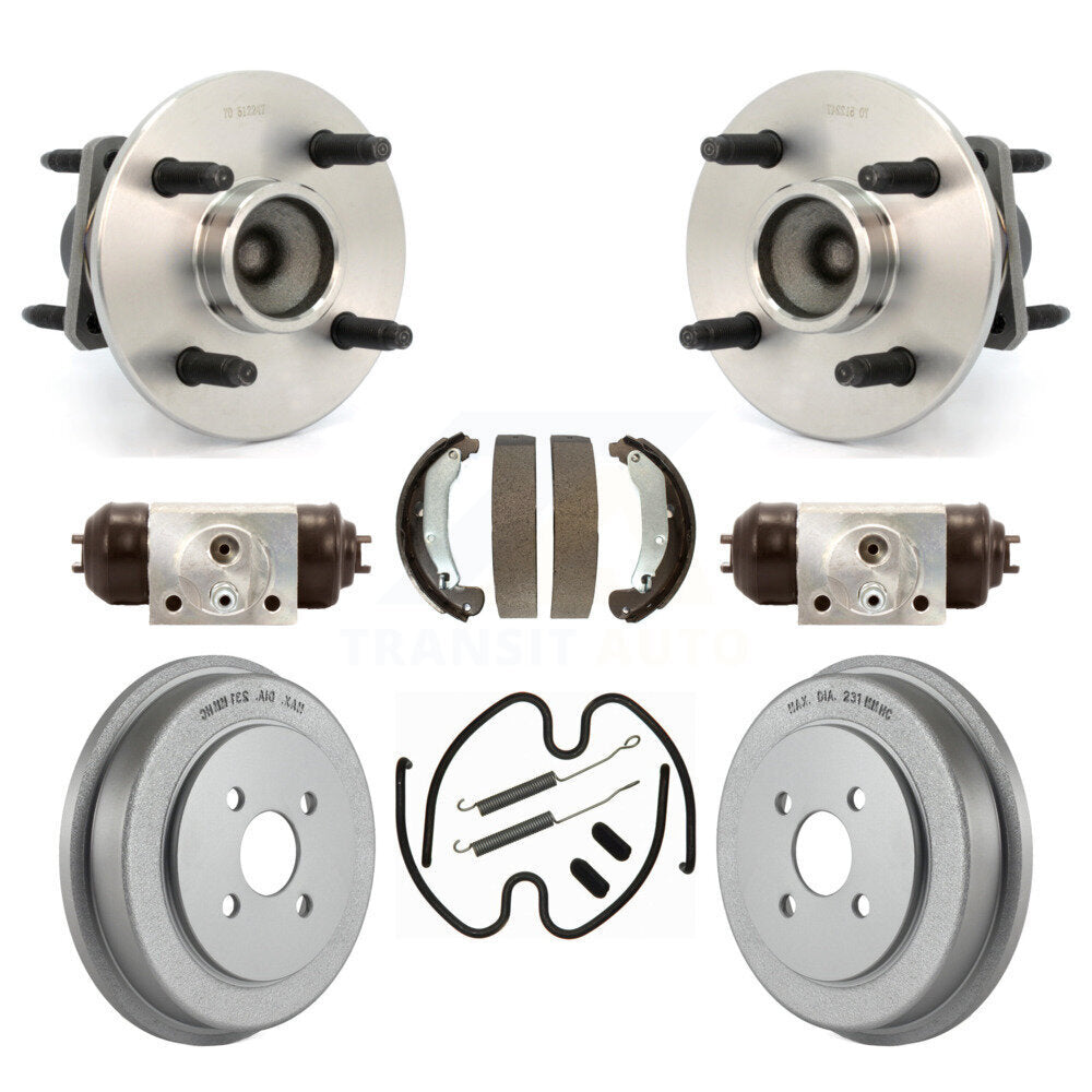 Wheel Cylinders Coated Drum Shoes Hardware Hub Bearing Rear Kit (8Pc) For Cobalt