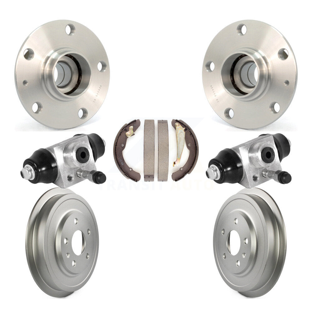 Wheel Cylinders & Coated Drum Shoes Hub Bearing Rear Kit For Volkswagen Jetta
