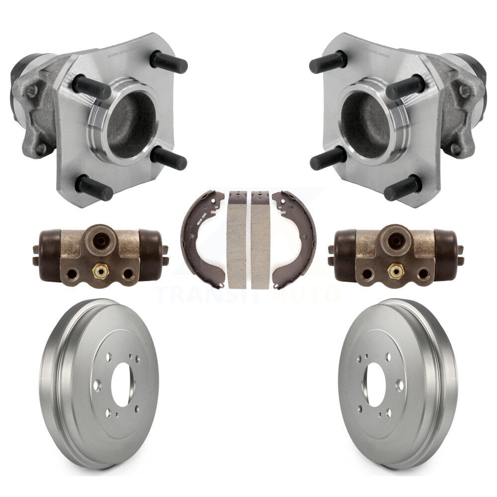 Wheel Cylinders & Coated Drum Shoes Hub Bearing Rear Kit For 09-14 Nissan Cube
