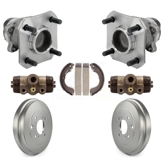 Wheel Cylinders & Coated Drum Shoes Hub Bearing Rear Kit For 09-14 Nissan Cube