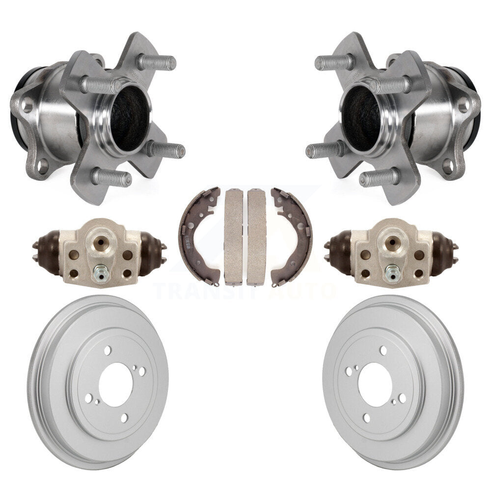 Wheel Cylinders Coated Drum & Shoes Hub Bearing Rear Kit For 2015-2019 Honda Fit