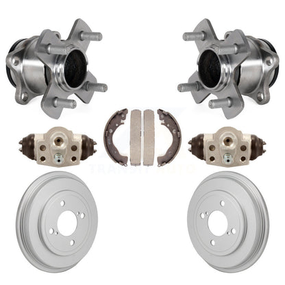 Wheel Cylinders Coated Drum & Shoes Hub Bearing Rear Kit For 2015-2019 Honda Fit