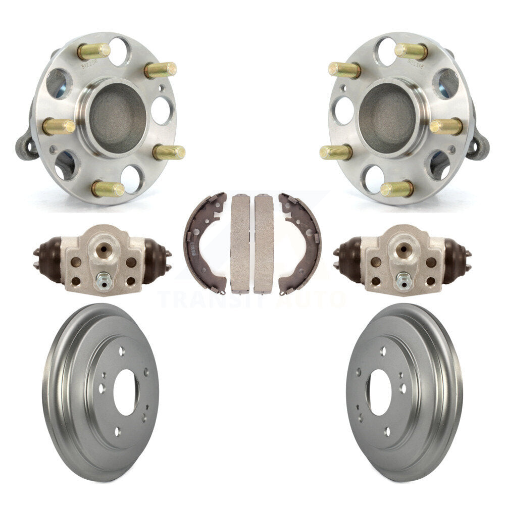 Wheel Cylinders And Coated Drum & Shoes Hub Bearing Rear Kit For Honda Civic