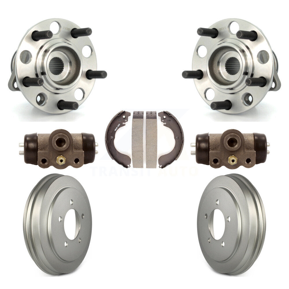 Wheel Cylinders Coated Drum & Shoes Hub Bearing Rear Kit For Jeep Patriot Dodge