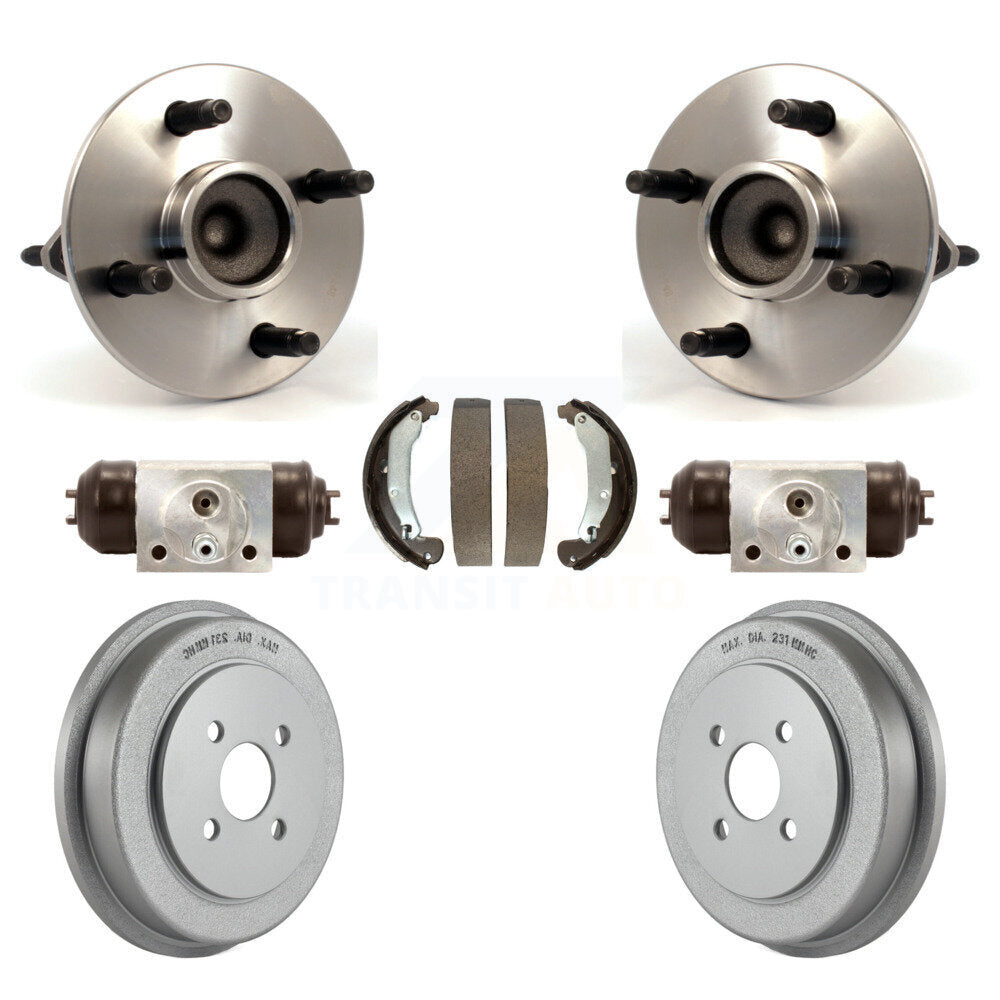 Wheel Cylinders Coated Drum & Shoes Hub Bearing Rear Kit For Chevrolet Cobalt G5