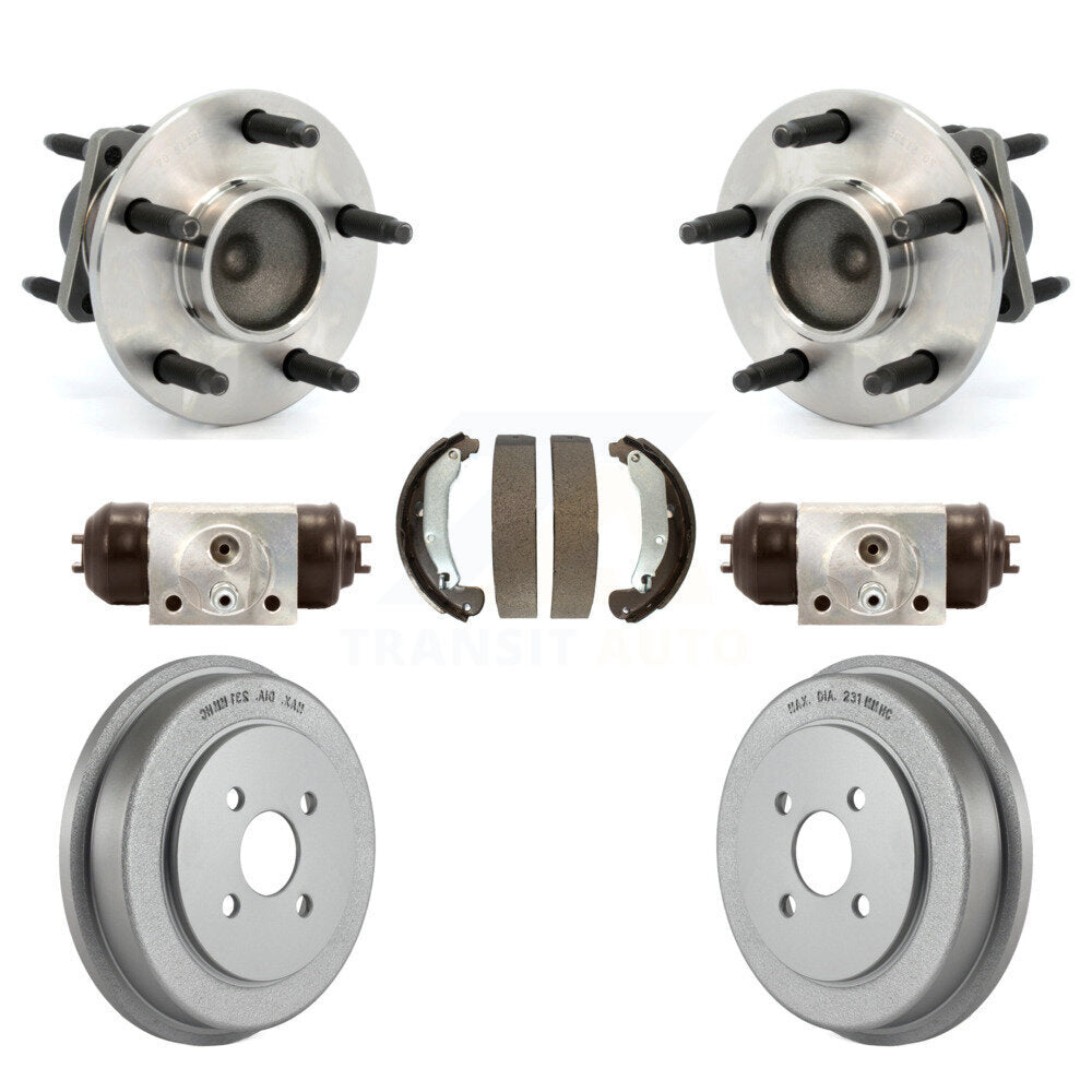Wheel Cylinders Coated Drum & Shoes Hub Bearing Rear Kit For Saturn Ion Pontiac