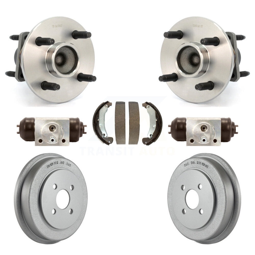 Wheel Cylinders Coated Drum & Shoes Hub Bearing Rear Kit For Chevrolet Cobalt G5