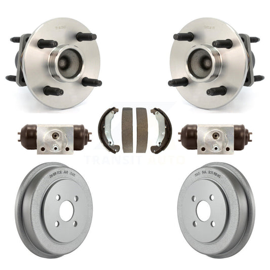 Wheel Cylinders Coated Drum & Shoes Hub Bearing Rear Kit For Chevrolet Cobalt G5
