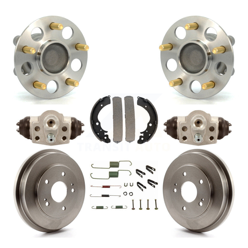 Wheel Cylinders And Drum & Shoes Hub Bearing Rear Kit (8Pc) For Honda Civic