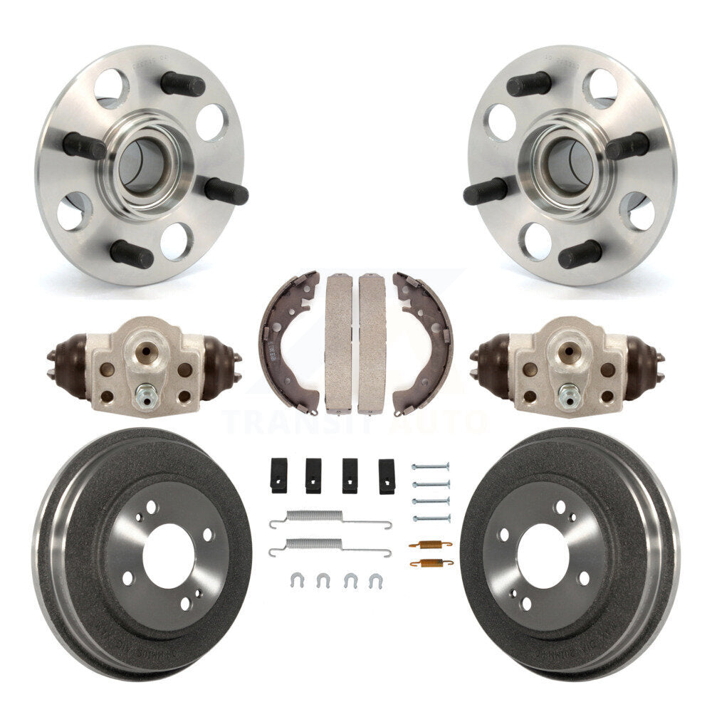 Wheel Cylinders Drum & Shoes Hub Bearing Rear Kit (8Pc) For 10-14 Honda Insight