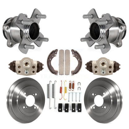 Wheel Cylinders Drum & Shoes Hub Bearing Rear Kit (8Pc) For 2015-2019 Honda Fit