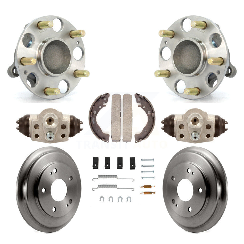Wheel Cylinders And Drum & Shoes Hub Bearing Rear Kit (8Pc) For Honda Civic