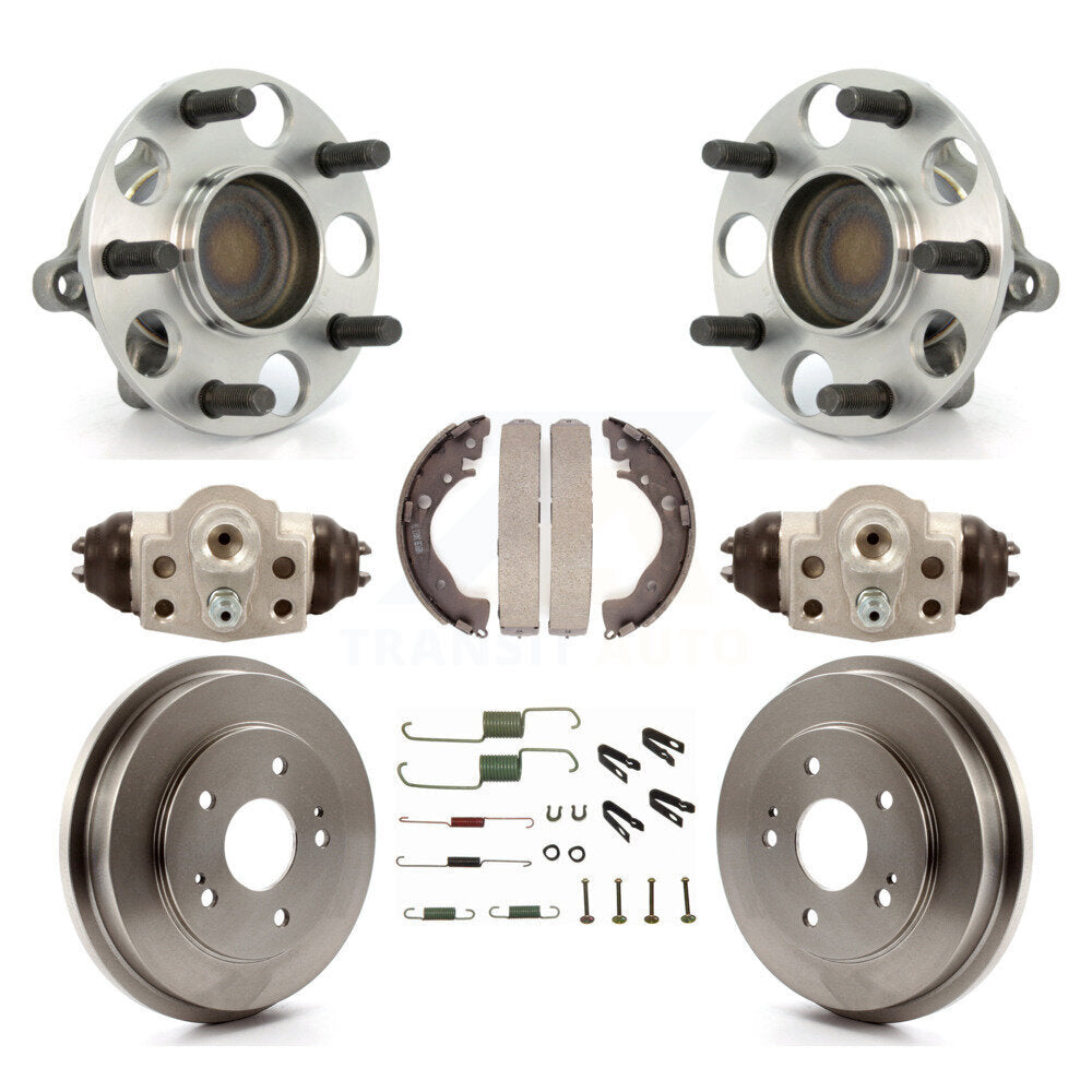 Wheel Cylinders Drum & Shoes Hub Bearing Rear Kit (8Pc) For 2011 Honda Civic GX