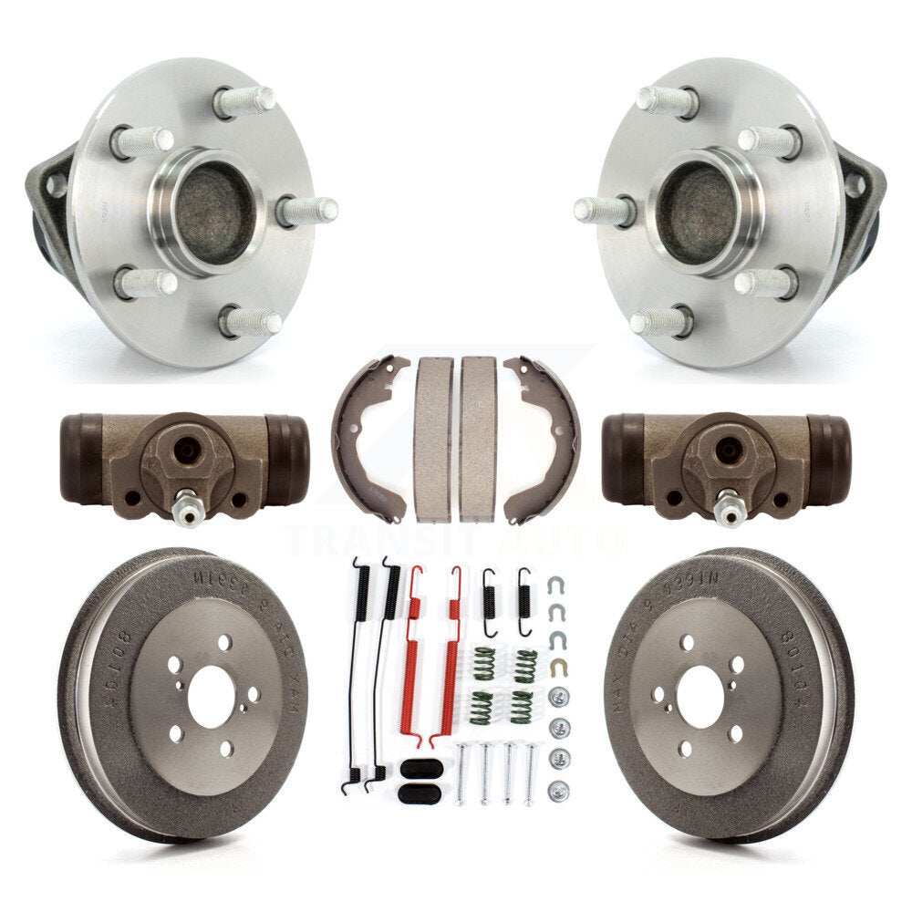 Wheel Cylinders Drum & Shoes Hub Bearing Rear Kit (8Pc) For Pontiac Vibe Toyota