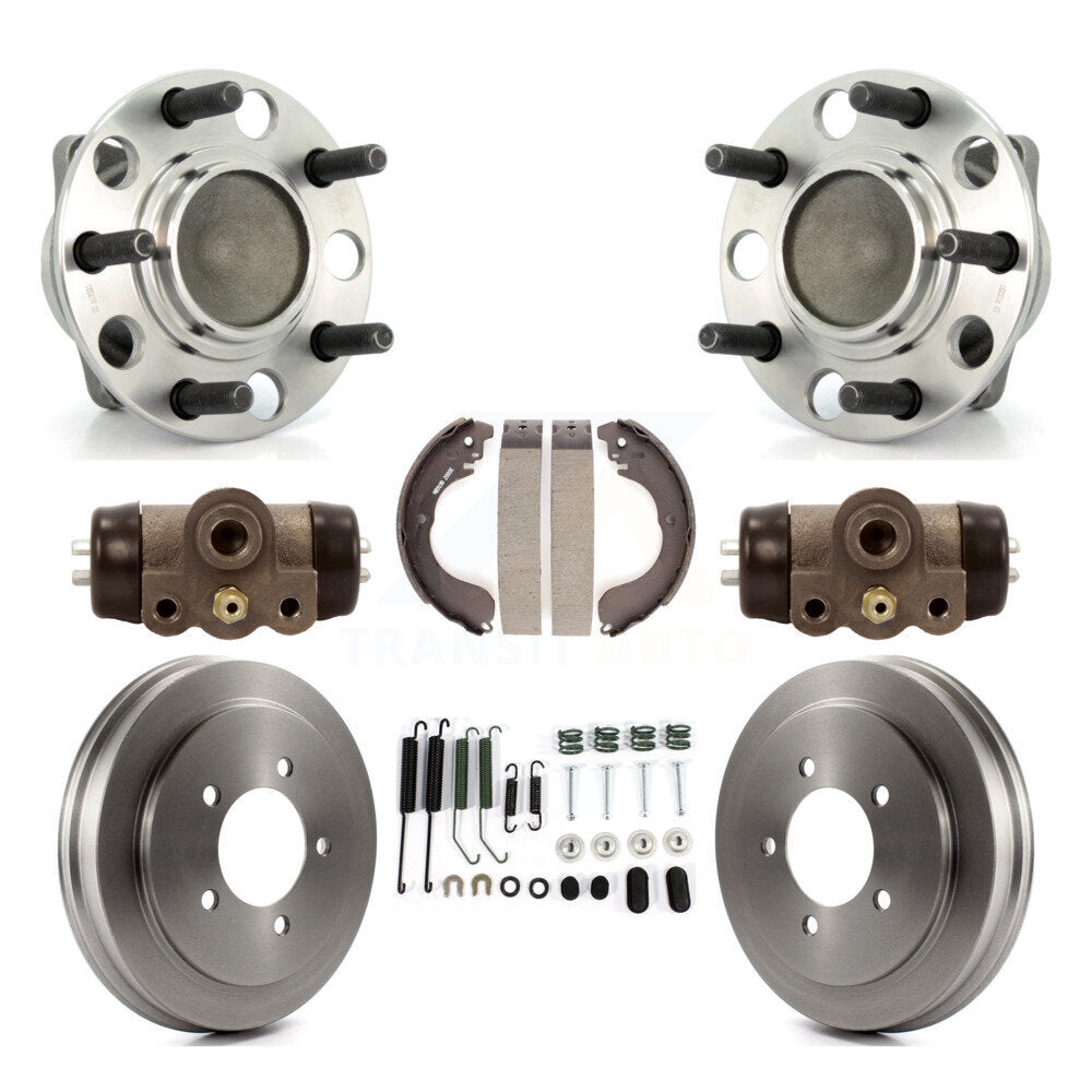 Wheel Cylinders And Drum & Shoes Hub Bearing Rear Kit (8Pc) For Dodge Caliber