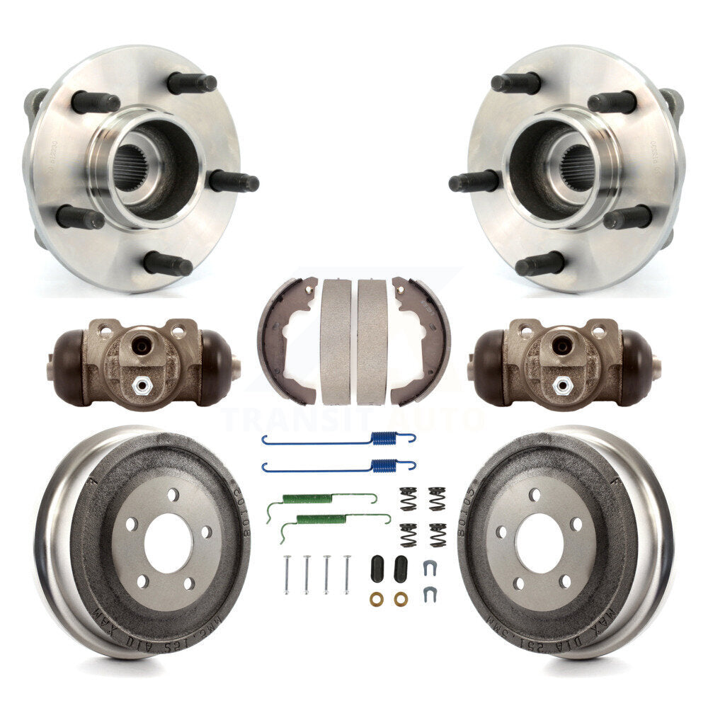 Wheel Cylinders & Drum Shoes Hub Bearing Rear Kit (8Pc) For Saturn Vue Pontiac
