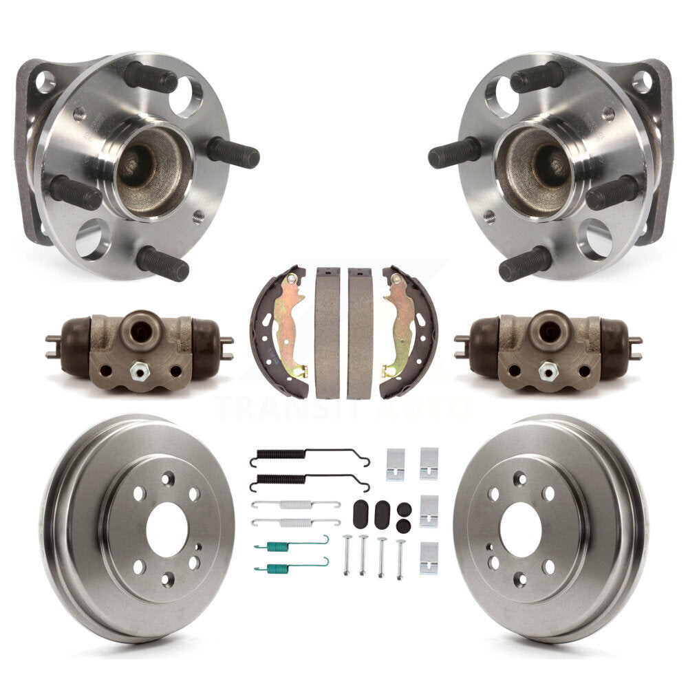 Wheel Cylinders & Drum Shoes Hub Bearing Rear Kit (8Pc) For 2011-2014 Mazda 2