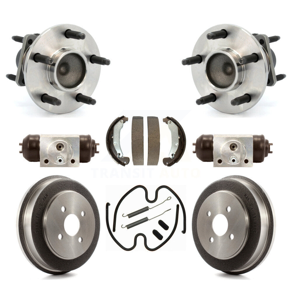 Wheel Cylinders & Drum Shoes Hub Bearing Rear Kit (8Pc) For Saturn Ion Pontiac