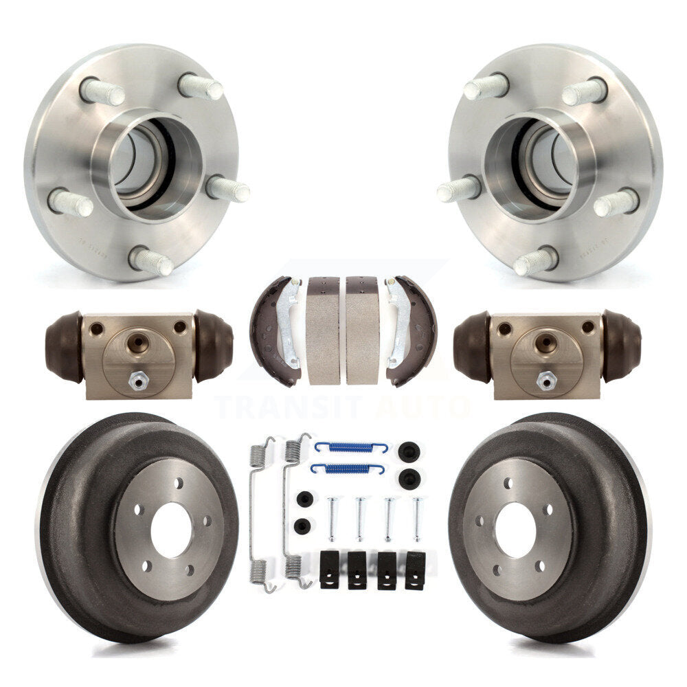 Wheel Cylinders Drum & Shoes Hub Bearing Rear Kit (8Pc) For Ford Transit Connect