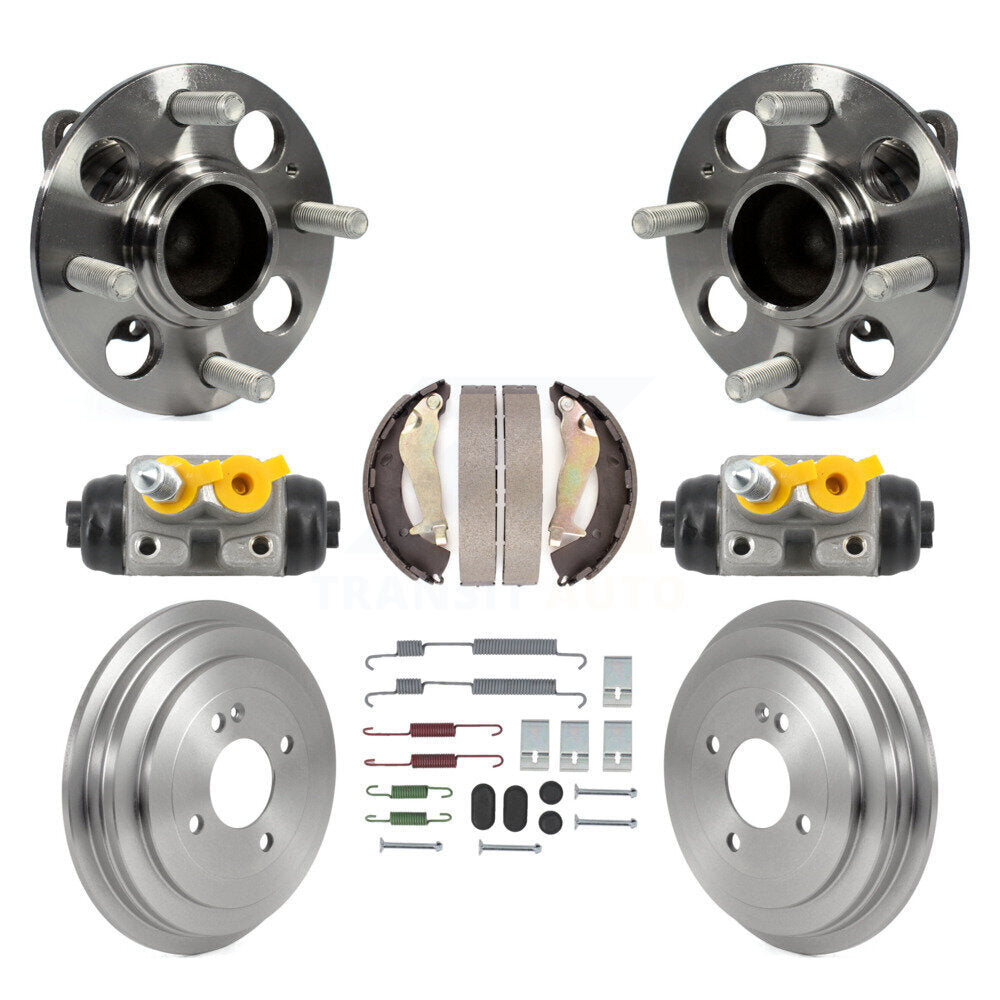 Wheel Cylinders Drum & Shoes Hub Bearing Rear Kit (8Pc) For 12-17 Hyundai Accent