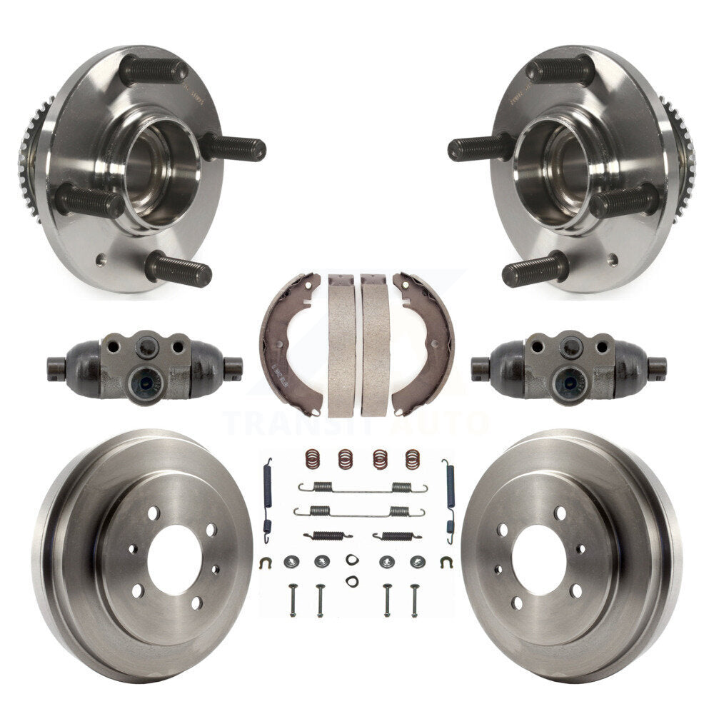 Wheel Cylinders Drum & Shoes Hub Bearing Rear Kit (8Pc) For Mitsubishi Lancer ES