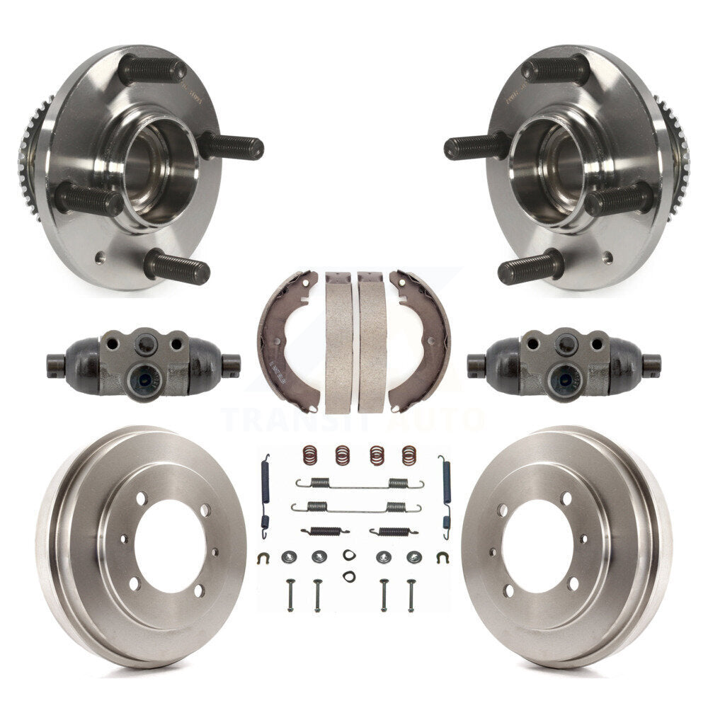 Wheel Cylinders Drum & Shoes Hub Bearing Rear Kit (8Pc) For Mitsubishi Lancer ES