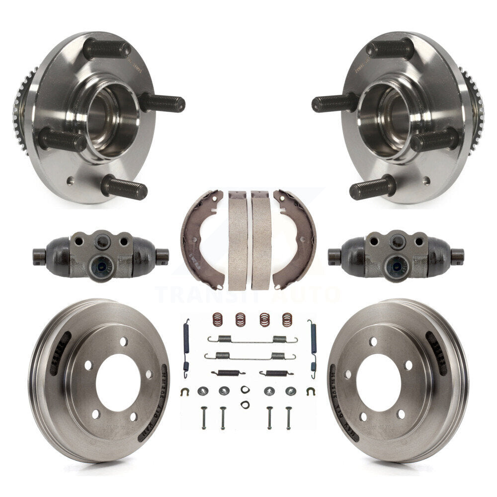 Wheel Cylinders Drum & Shoes Hub Bearing Rear Kit (8Pc) For Mitsubishi Lancer ES