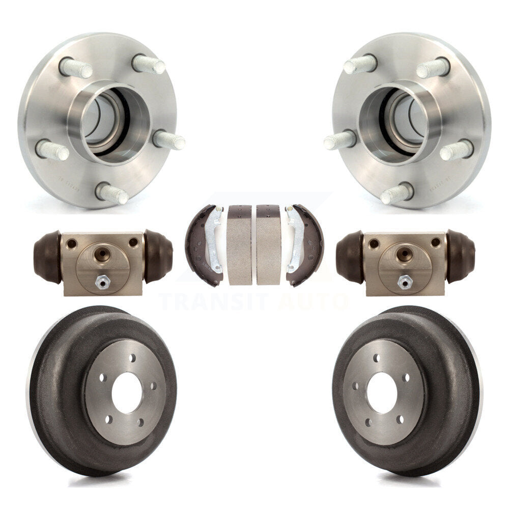 Wheel Cylinders Drum & Shoes Hub Bearing Rear Kit For 10-13 Ford Transit Connect