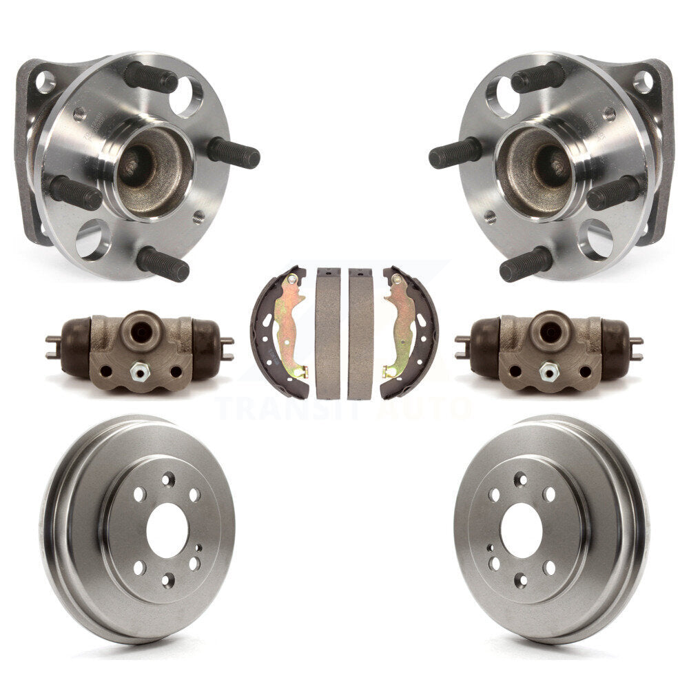Wheel Cylinders And Drum & Shoes Hub Bearing Rear Kit For 2011-2014 Mazda 2
