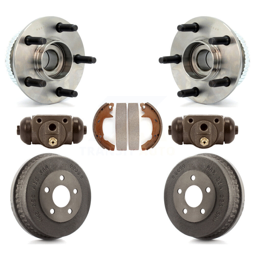 Wheel Cylinders Drum & Shoes Hub Bearing Rear Kit For Ford Taurus Mercury Sable