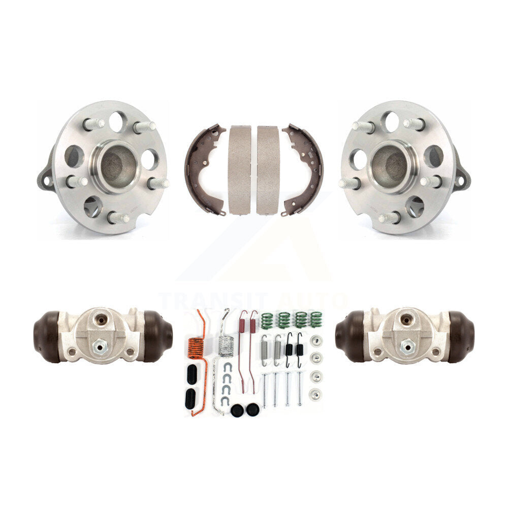 Wheel Cylinders Drum Shoes Hub Bearing Rear Kit For 2004-2010 Toyota Sienna FWD