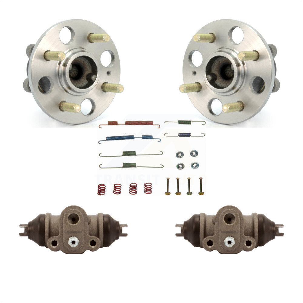Wheel Cylinders Hardware Hub Bearing Rear Kit For 06 Hyundai Accent 4-Wheel ABS