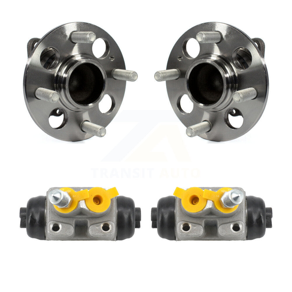 Wheel Cylinders And Hub Bearing Assembly Rear Kit For 2012-2017 Hyundai Accent