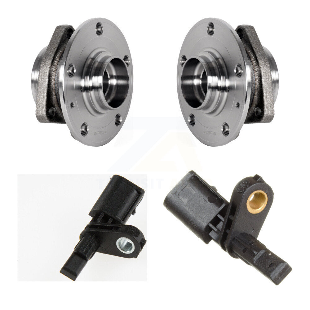 Wheel Hub Bearing & ABS Sensor Rear Kit For Audi A3 Quattro Volkswagen Golf R S3