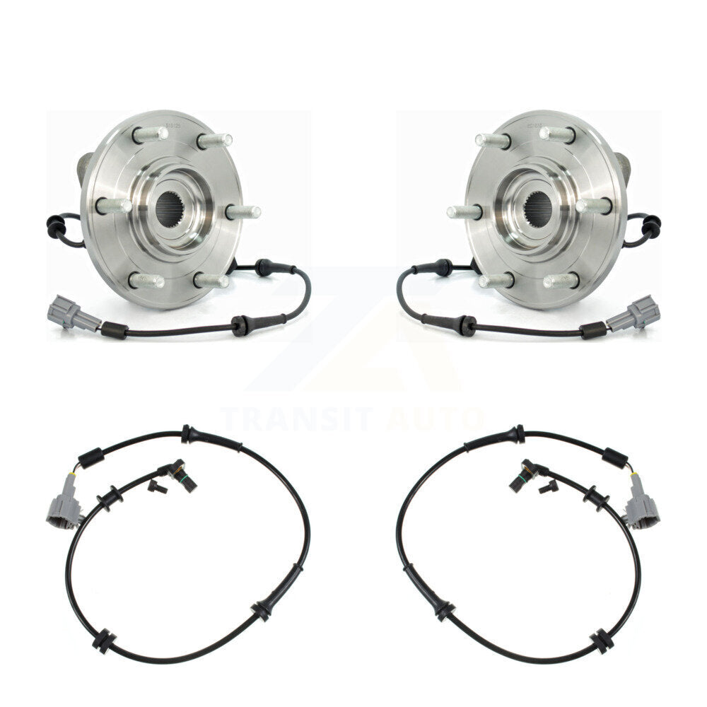 Wheel Hub Bearing & Extra Sensor Front Kit For Nissan TITAN Armada INFINITI QX56