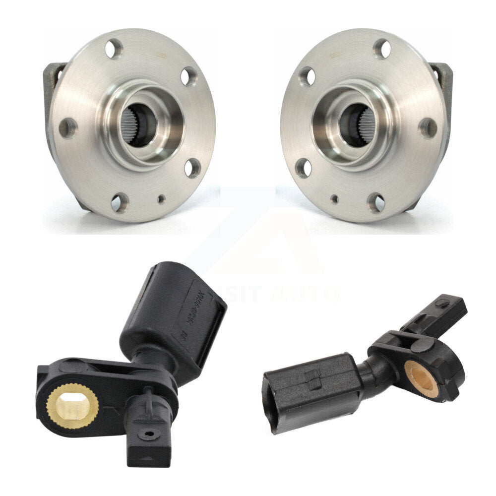 Wheel Hub Bearing & ABS Sensor Front Kit For Volkswagen Golf SportWagen Alltrack