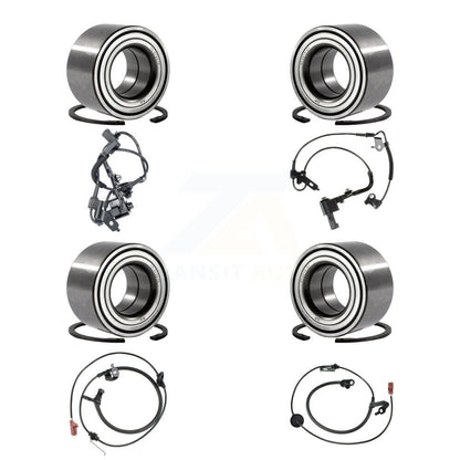 Wheel Bearing & Sensor Front Rear Kit (8Pc) For Ford Fusion Lincoln MKZ Mercury