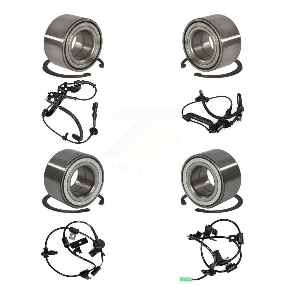 Wheel Bearing & ABS Sensor Front Rear Kit (8Pc) For Ford Escape Mercury Mariner
