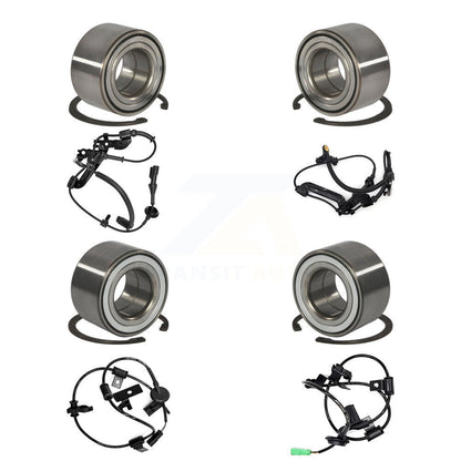 Wheel Bearing & ABS Sensor Front Rear Kit (8Pc) For Ford Escape Mercury Mariner