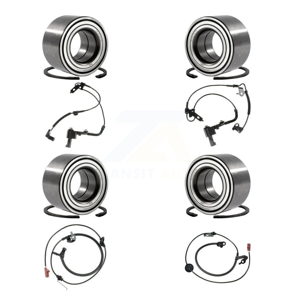 Wheel Bearing & Sensor Front Rear Kit (8Pc) For Ford Fusion Lincoln MKZ Mercury