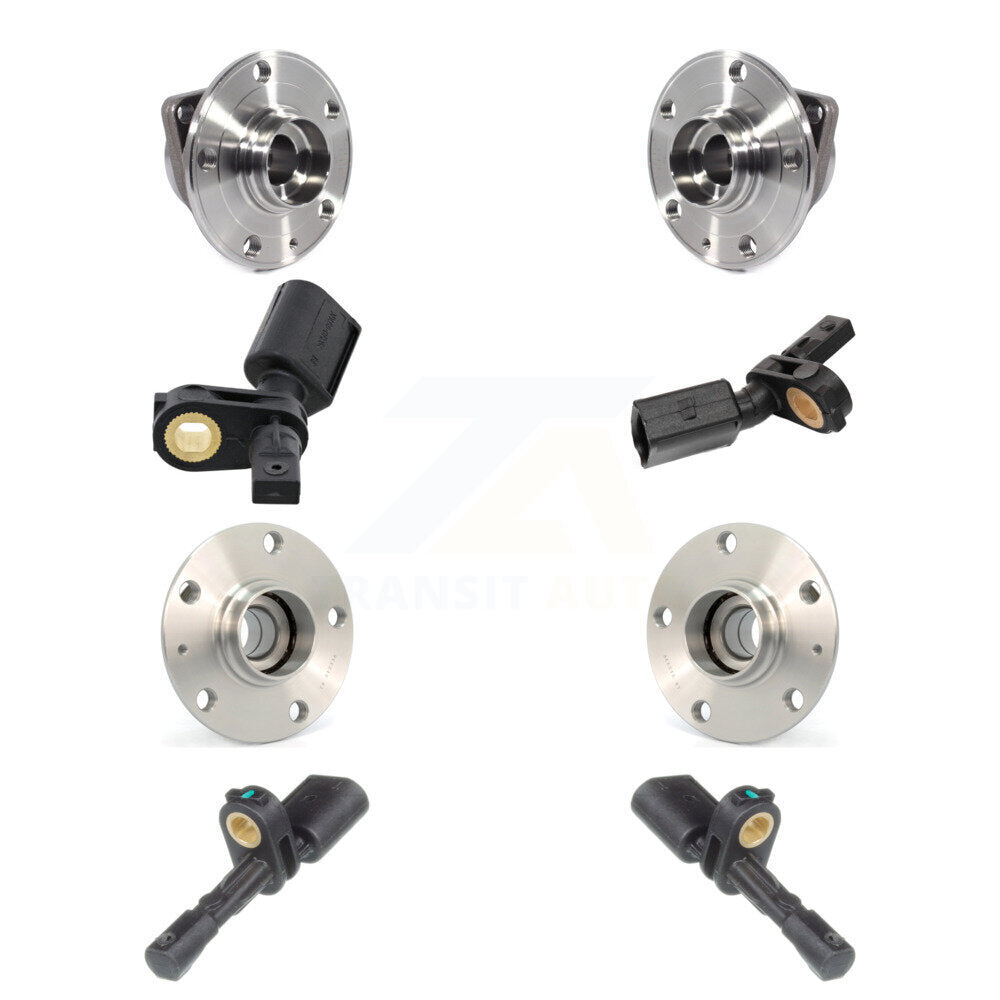 Wheel Hub Bearing ABS Sensor Front Rear Kit (8Pc) For Volkswagen Golf SportWagen