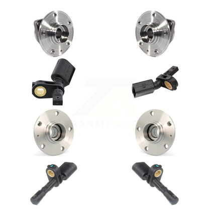 Wheel Hub Bearing ABS Sensor Front Rear Kit (8Pc) For Volkswagen Golf SportWagen