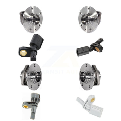 Wheel Hub Bearing & Sensor Front Rear Kit (8Pc) For Volkswagen Golf SportWagen R