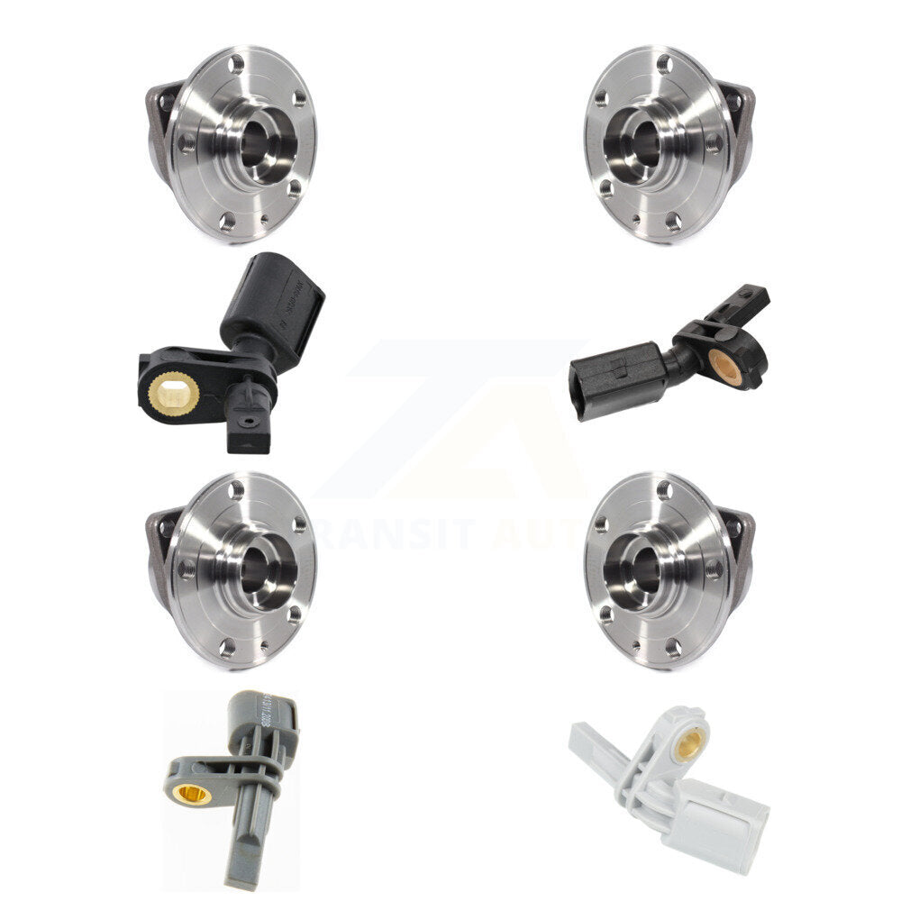 Wheel Hub Bearing & Sensor Front Rear Kit (8Pc) For Volkswagen Tiguan Audi Q3 TT