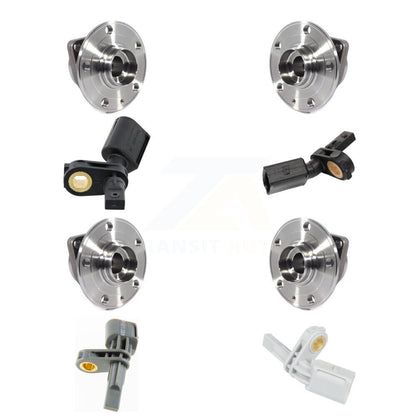 Wheel Hub Bearing & Sensor Front Rear Kit (8Pc) For Volkswagen Tiguan Audi Q3 TT
