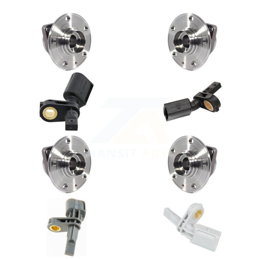Wheel Hub Bearing & Sensor Front Rear Kit (8Pc) For Volkswagen Tiguan Audi Q3 TT